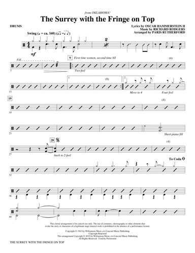 The Surrey With The Fringe On Top (from Oklahoma!) (arr. Paris Rutherford) - Drums