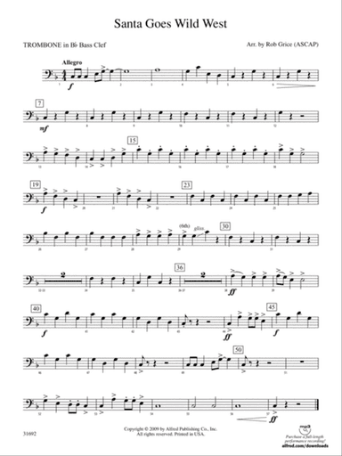 Santa Goes Wild West: (wp) 1st B-flat Trombone B.C.