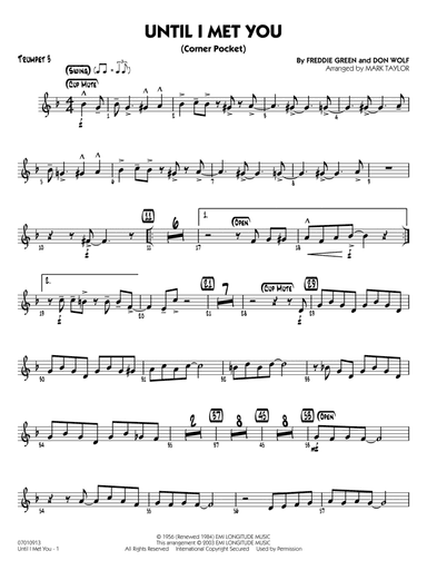 Until I Met You (Corner Pocket) (arr. Mark Taylor) - Trumpet 3