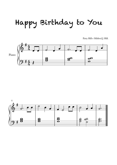 Happy Birthday To You - Easy Piano