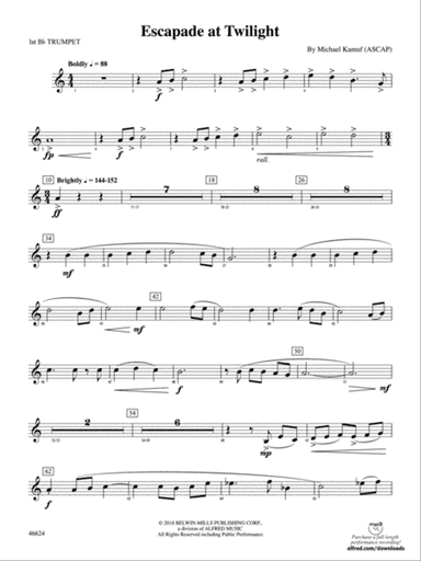 Escapade at Twilight: 1st B-flat Trumpet