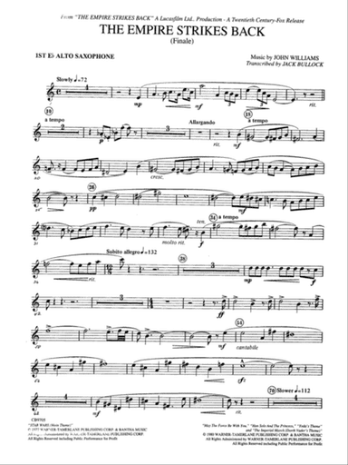 The Empire Strikes Back (Finale): E-flat Alto Saxophone