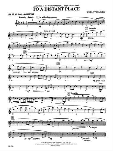 To a Distant Place: E-flat Alto Saxophone