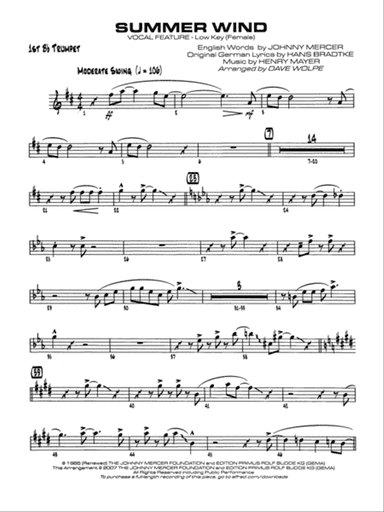 Summer Wind: 1st B-flat Trumpet