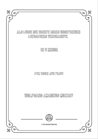 Mozart-Als Luise die Briefe ihres ungetreuen Liebhabers verbrannte in b minor,for Voice and Piano