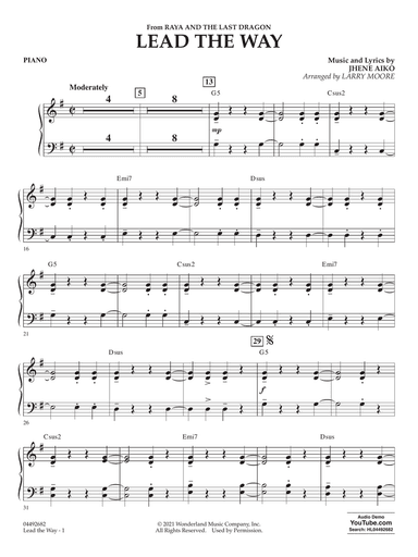 Lead The Way (arr. Larry Moore) - Piano