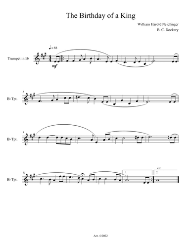 The Birthday of a King (Trumpet Solo)