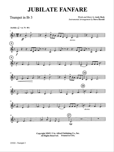 Jubilate Fanfare: 3rd B-flat Trumpet