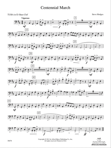 Centennial March: (wp) E-flat Tuba B.C.