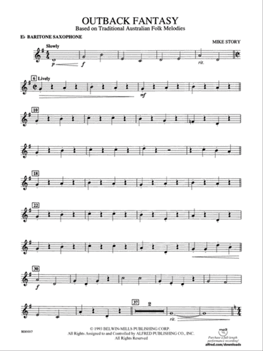 Outback Fantasy (based on Traditional Australian Folk Melodies): E-flat Baritone Saxophone