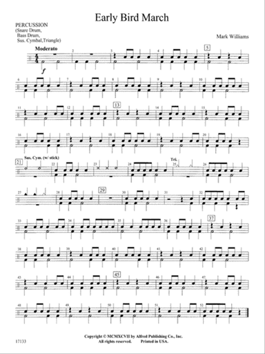 Early Bird March: 1st Percussion
