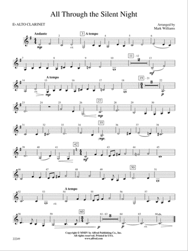 All Through the Silent Night: E-flat Alto Clarinet