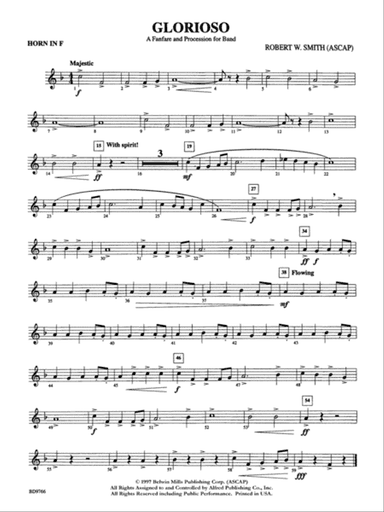 Glorioso (A Fanfare and Procession for Band): 1st F Horn