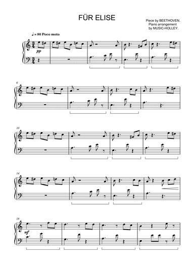 Beethoven - Fur Elise (easy piano sheet)
