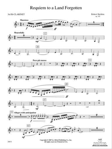 Requiem to a Land Forgotten: 3rd B-flat Clarinet