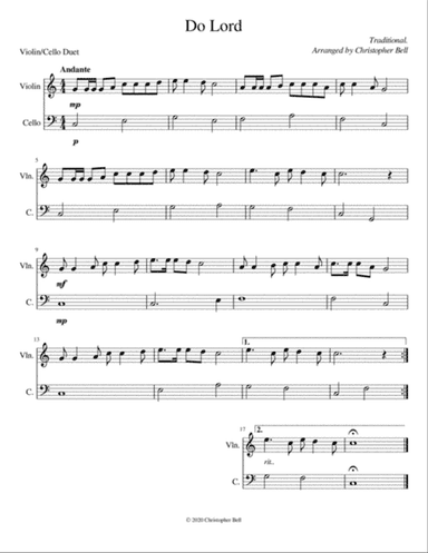 Do Lord - Easy Violin/Cello Duet