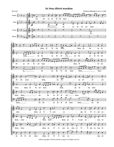 Sic Deus dilexit mundum (Hollander)