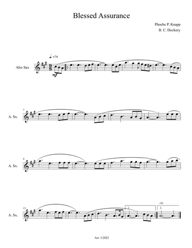 Blessed Assurance (Alto Sax Solo)