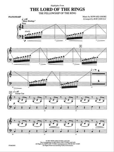 The Lord of the Rings: The Fellowship of the Ring: Piano Accompaniment