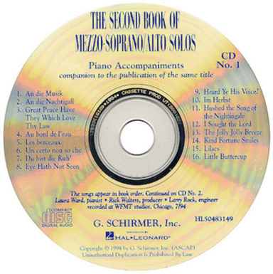 The Second Book of Mezzo-Soprano/Alto Solos (Accompaniment CDs)
