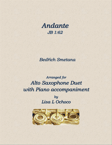 Andante JB 1:62 for Alto Saxophone Duet with Piano