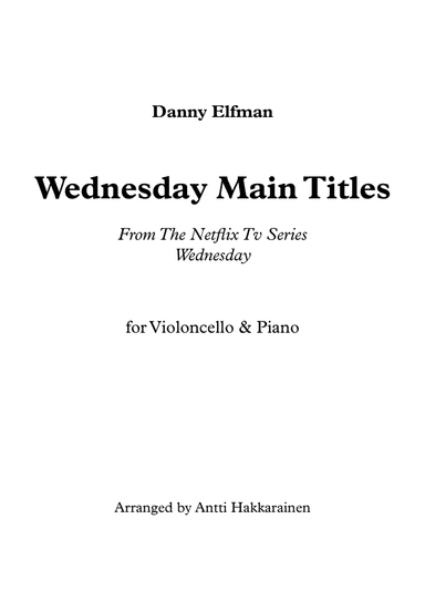 Wednesday Main Titles