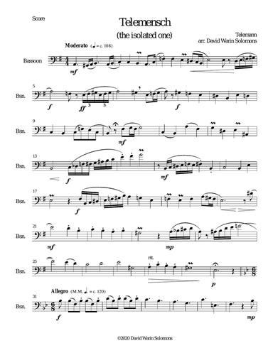 Telemensch (The isolated one) - for bassoon solo