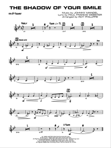 The Shadow of Your Smile (from The Sandpiper): 4th B-flat Trumpet