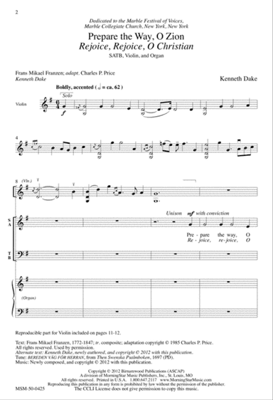 Prepare the Way, O Zion Rejoice, Rejoice, O Christian (Downloadable)