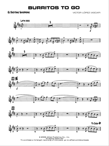 Burritos to Go: E-flat Baritone Saxophone