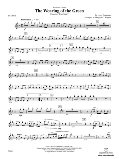 The Wearing of the Green (from the Irish Suite): Oboe