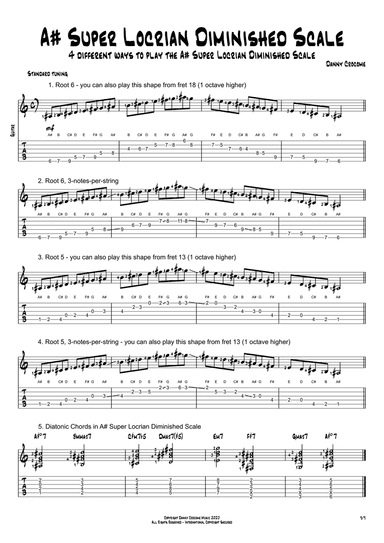 A# Super Locrian Diminished Scale (4 Ways to Play)