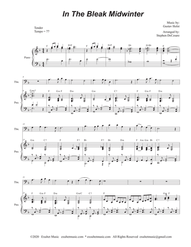 In The Bleak Midwinter (Trombone solo and Piano)