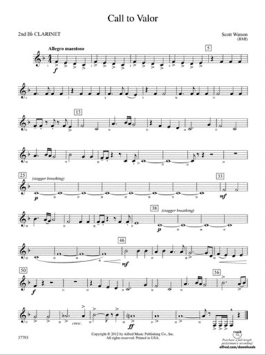 Call to Valor: 2nd B-flat Clarinet