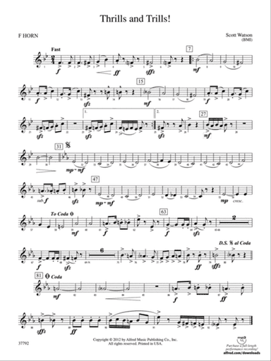 Thrills and Trills!: 1st F Horn