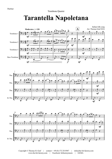 Tarantella Napoletana - Italian Folk Song - Trombone Quartet