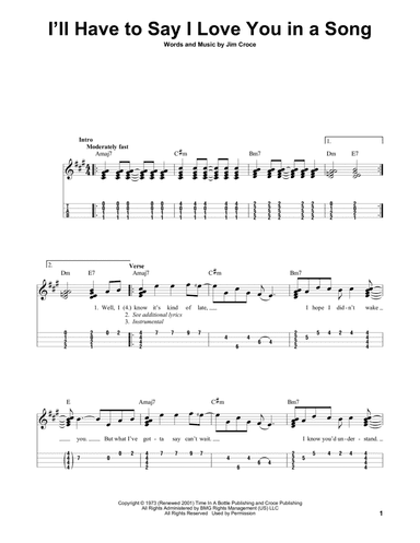 I'll Have To Say I Love You In A Song