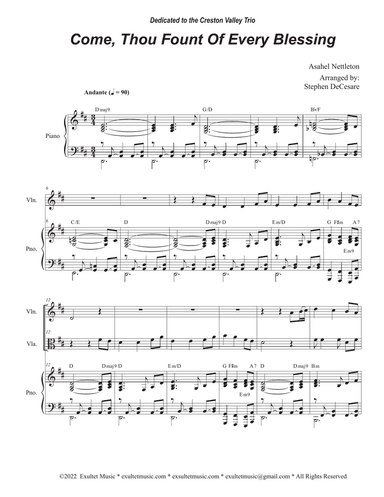 Come, Thou Fount Of Every Blessing (Duet for Violin and Viola)