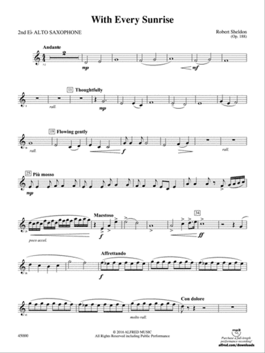 With Every Sunrise: 2nd E-flat Alto Saxophone