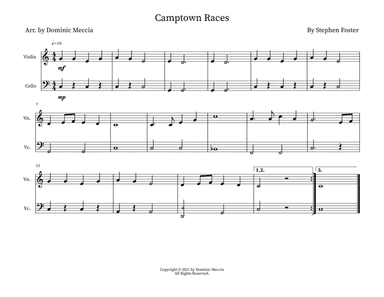 Camptown Races- Violin and Cello Duet