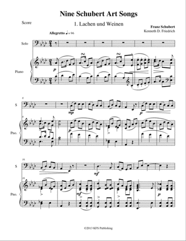 Nine Schubert Art Songs - tuba