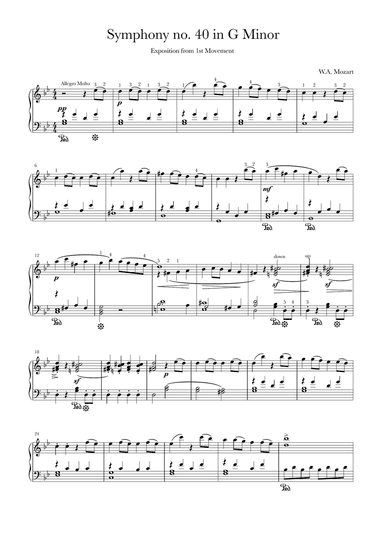 Symphony No. 40 in G Minor (Exposition from 1st Movement)