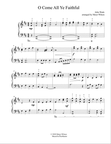 O COME ALL YE FAITHFUL piano solo