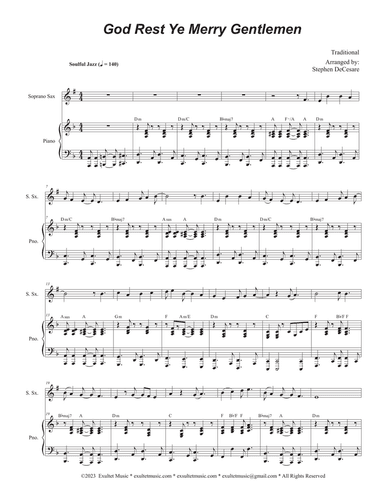 God Rest Ye Merry Gentlemen (Soprano Saxophone and Piano)