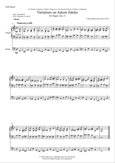 Variations on Adeste fideles, Op. 21