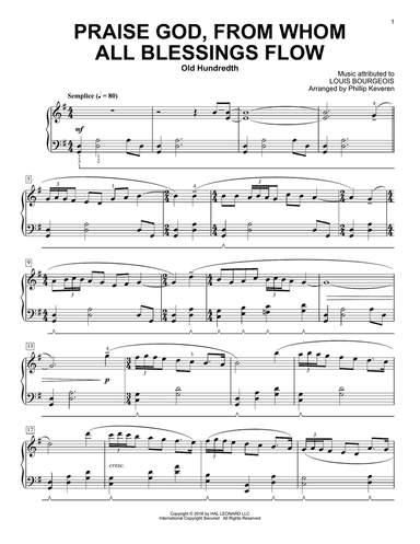 Praise God, From Whom All Blessings Flow (arr. Phillip Keveren)