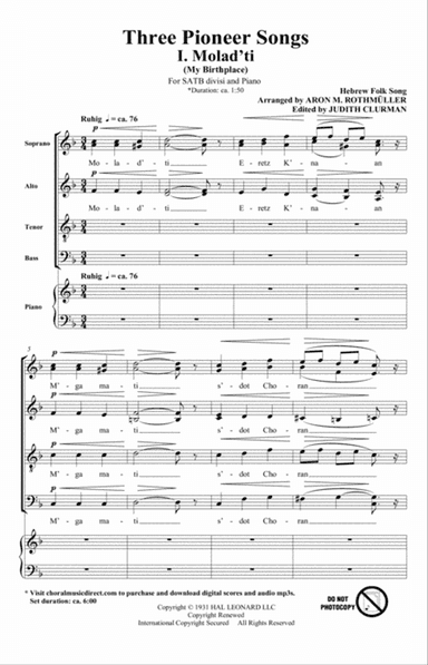Three Pioneer Songs