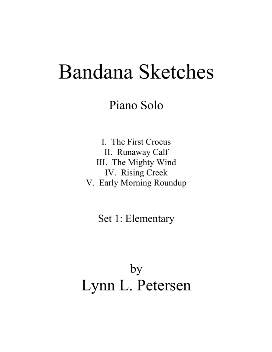 Bandana Sketches (Set 1 - Elementary) - piano solo