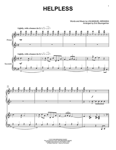 Helpless (from Hamilton) (arr. Eric Baumgartner)