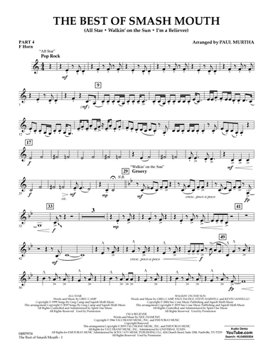 The Best of Smash Mouth (arr. Paul Murtha) - Pt.4 - F Horn